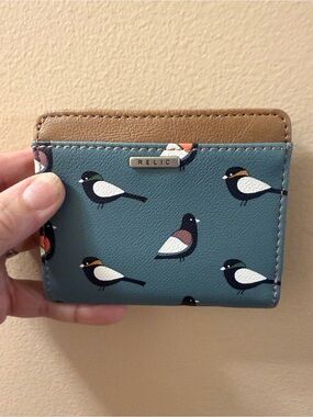 Relic Teal and Tan Bird Card Holder Wallet
